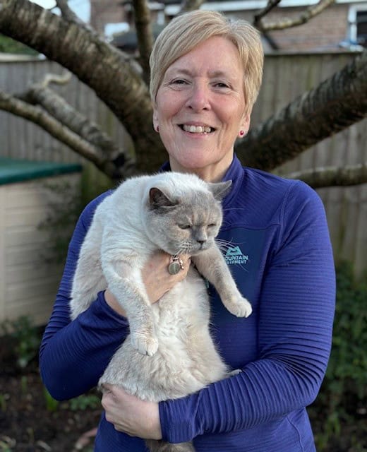 Our CEO, Caroline with her cat, Wispa adopted from the RSPCA Leeds, Wakefield & District Branch